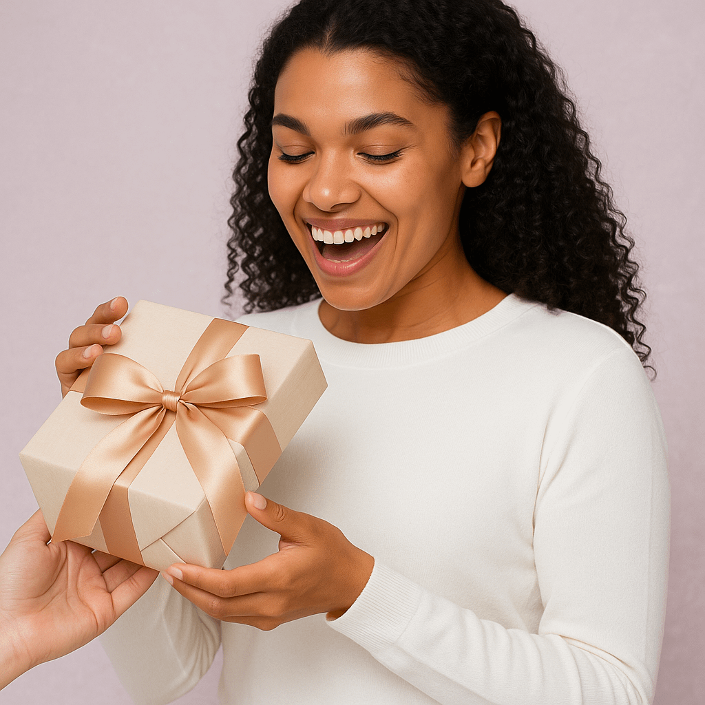 girl receiving gift